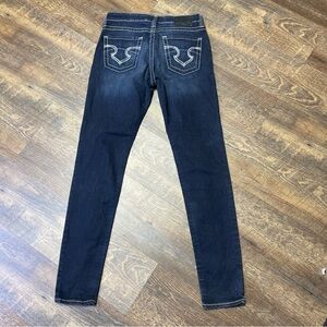 Big Star Remy Skinny Jeans Low Rise Womens Size 31 Thick Stitch Western Stretch